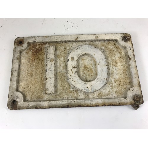 589 - RAILWAY SIGN LMS/MR CAST BRIDGE PLATE NUMBER 10