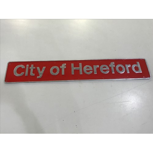 595 - REPRO CLASS 47  LOCOMOTIVE NAMEPLATE 47575 'CITY OF HEREFORD'. THIS NAME PLATE WAS MADE BY PROCAST F... 