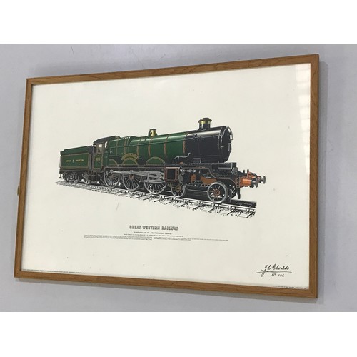 352 - GWR 4079 PENDENNIS CASTLE, A PRESCOTT-PICKUP LIMITED EDITION PRINT 106/500 IN FRAME