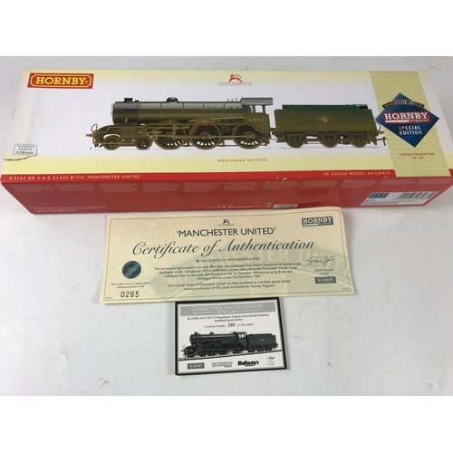 508 - HORNBY 00 GAUGE FGC BOXED, R3163 BR 4-6-0 CLASS B17/6 'MANCHESTER UNITED', WEATHERED SPECIAL EDITION... 