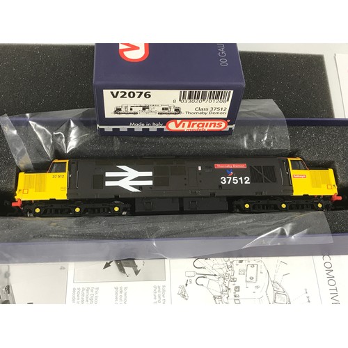 444 - VITRAINS MODELS, 00 GAUGE BOXED V2076 CLASS 37512 THORNABY DEMON. VGC.