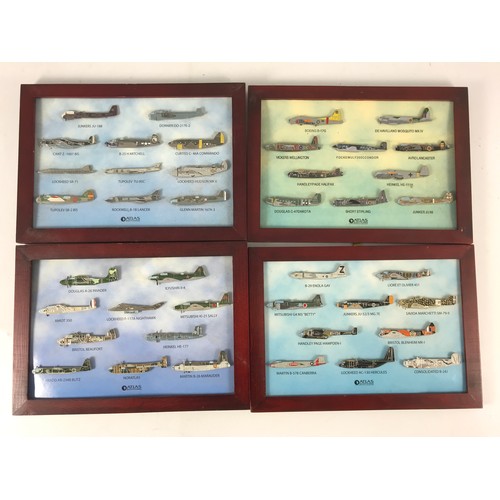 311 - 4 FRAMED ATLAS COLLECTION AIRCRAFT PIN BADGES.