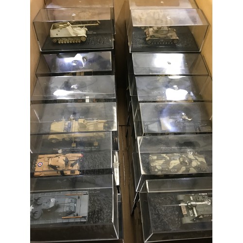 162 - TANKS, THE D&A THE COMBAT TANKS COLLECTION, APPROX. 120 PLASTIC CASED MODELS.