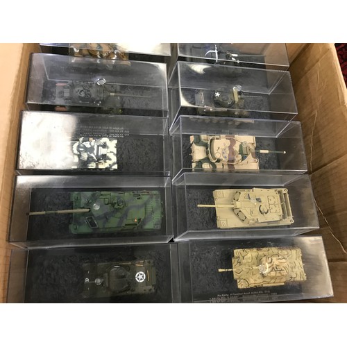 162 - TANKS, THE D&A THE COMBAT TANKS COLLECTION, APPROX. 120 PLASTIC CASED MODELS.