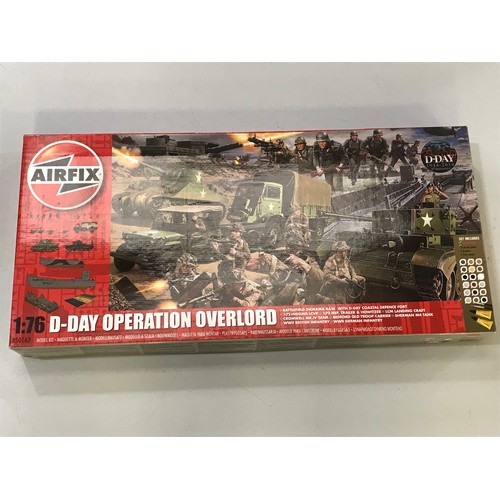 318 - AIRFIX KIT A50162 D DAY OPERATION OVERLORD, PLUS REVELL U/B BATTLE OF BRITAIN PARTS, PLUS SUNDRY SOL... 