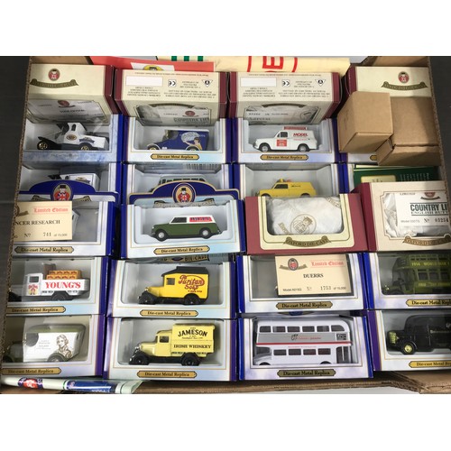 166 - OXFORD DIE CAST COLLECTABLE CARS & VANS, APPROX. 36 BOXED MODELS MANY PROMOTIONALS AS SHOWN.