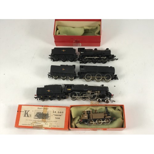 371 - KIT BUILT & KITS FOR 00 GAUGE MODEL RAILWAY. GEM MODEL L1 TYPE CHASSIS KIT, K'S TERRIER KIT PT BILUT... 