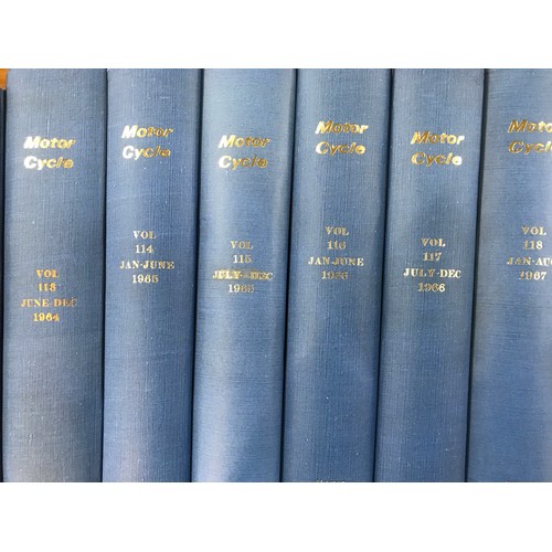 9 - MOTOR CYCLE MAGAZINE, LOOSE COPIES C.1949-53, BOUND VOLUMES 98-118.