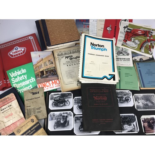 3 - MOTOR CYCLE EPHEMERA, ALBUM OF PHOTOS OF EARLY BIKES, BSA DEVELOPMENT SKETCH BOOKS, NORTON 88 & 99 M... 