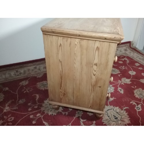 225 - PINE CHEST OF 4 DRAWERS 100cm wide and 88cm tall