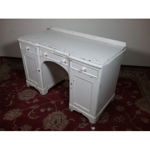 224 - PAINTED PINE DESK 124cm long and  82cm tall