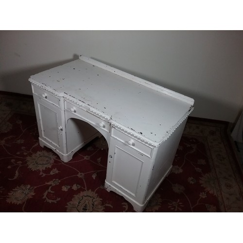 224 - PAINTED PINE DESK 124cm long and  82cm tall