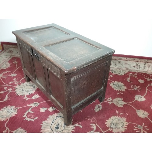 223 - OAK PANELLED CHEST 94cm long and 63cm tall