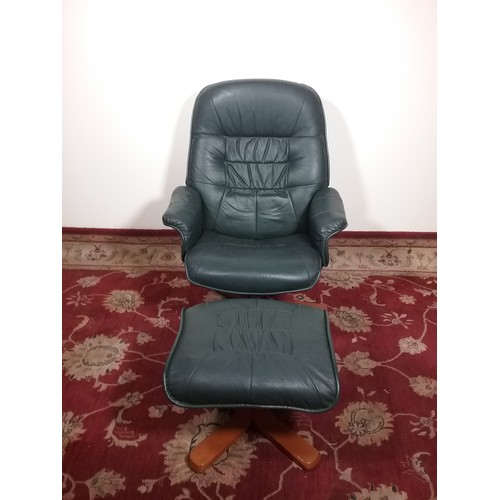 218 - STRESSLESS STYLE ARMCHAIR AND FOOT STOOL