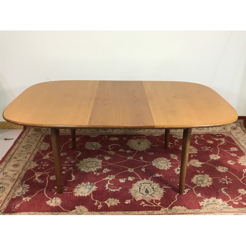 213 - G PLAN TABLE  AND 6 MATCHING CHAIRS 138cm long and  74cm tall