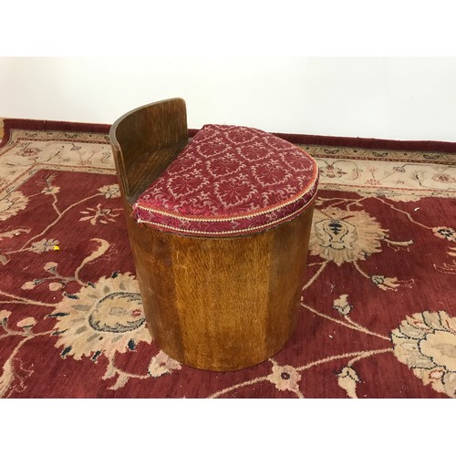 138 - ROUND TOPPED OTTOMAN STOOL 36CM IN DIAMETER 46CM HIGH