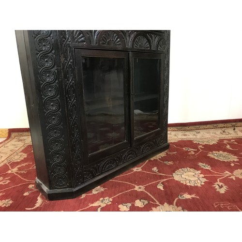 16 - VERY IMPRESSIVE GOTHIC STYLE CARVED OAK CABINET 110 CM WIDTH X 212 CM HIGH