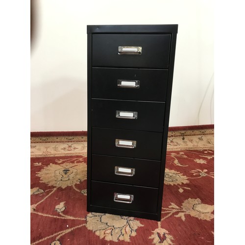 179 - TWO SETS OF METAL FILING DRAWERS  101 cm tall and  68cm tall