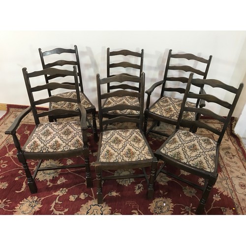 136 - SET OF 2 PLUS 4  LADDERBACK DINING CHAIRS (TRADE ONLY)