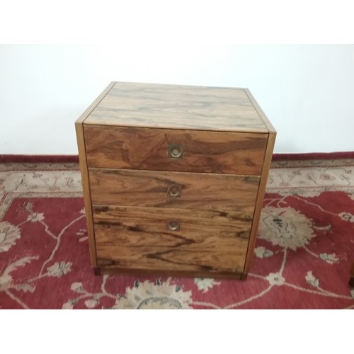 252 - PAIR OF ‘HEAL FURNITURE PRODUCTION’ INDIAN ROSEWOOD BEDSIDE CUPBOARDS POSSIBLY ROBERT HERITAGE FOR A... 