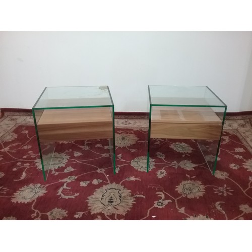 253 - PAIR OF STYLISH BEDSIDE TABLES 50cm wide 56cm tall