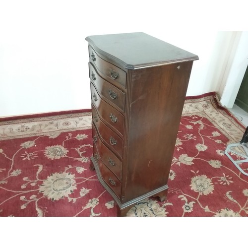 114 - REPRO NARROW CHEST OF 6 DRAWERS 52cm wide and  105cm tall