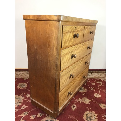 293 - SATINWOOD CHEST OF 3 PLUS 2 DRAWERS 118cm wide and 116cm tall