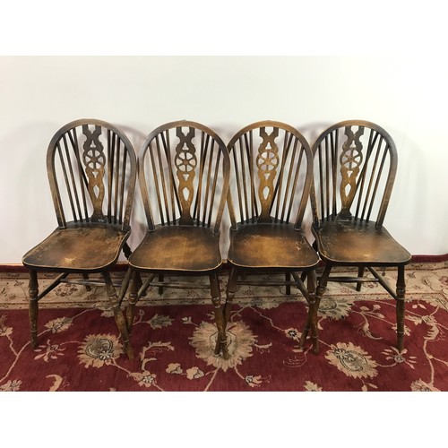 302 - SET OF 4 WHEELBACK DINING CHAIRS