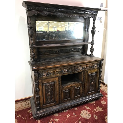 18 - GOTHIC OAK DRESSER 152cm wide and  202cm tall