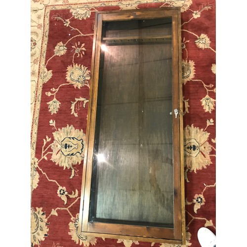 269 - GLAZED CABINET FOR SNOOKER / POOL CUES APPROX157CM HIGH X 63 CM