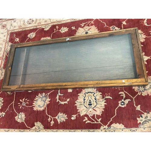 269 - GLAZED CABINET FOR SNOOKER / POOL CUES APPROX157CM HIGH X 63 CM