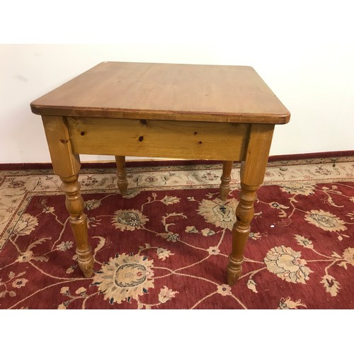 270 - SQUARE PINE TOPPED KITCHEN TABLE 76 CM