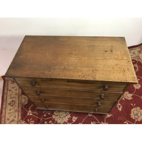 278 - VICTORIAN CHEST OF 4 LONG DRAWERS 104cm wide and 102cm tall