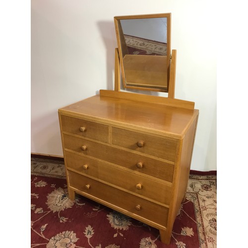 287 - MINISTRY 'BLONDE' OAK WARDROBE  91cm wide and 184cm tall AND DRESSING TABLE