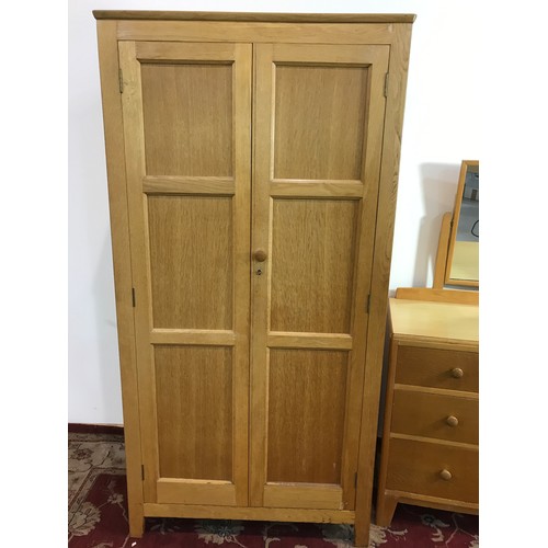 286 - MINISTRY 'BLONDE' OAK WARDROBE  91cm wide  and 184cm tall AND DRESSING TABLE