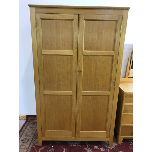 285 - MINISTRY 'BLONDE' OAK WARDROBE  107cm wide and 184cm tall 
 AND DRESSING TABLE