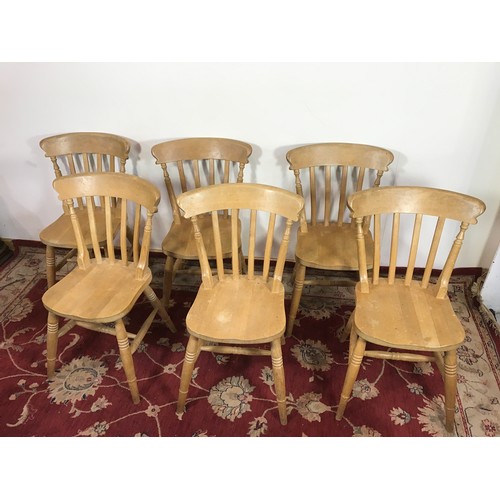 327 - 6 PINE KITCHEN CHAIRS