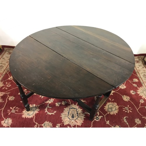 331 - OAK DROP LEAF TABLE 138cm wide and  75cm tall