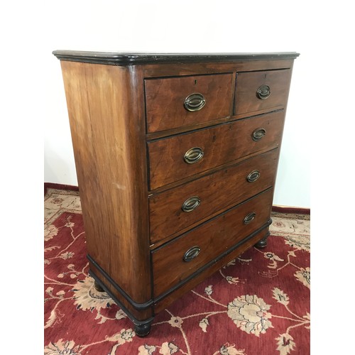 342 - VICTORIAN MAHOGANY CHEST OF 3 PLUS 2 DRAWERS 100cm wide and 110cm tall