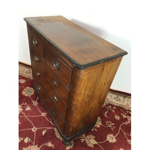 342 - VICTORIAN MAHOGANY CHEST OF 3 PLUS 2 DRAWERS 100cm wide and 110cm tall