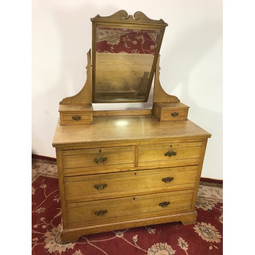 21 - EDWARDIAN SATINWOOD DRESSING TABLE 116cm wide and  160cm tall