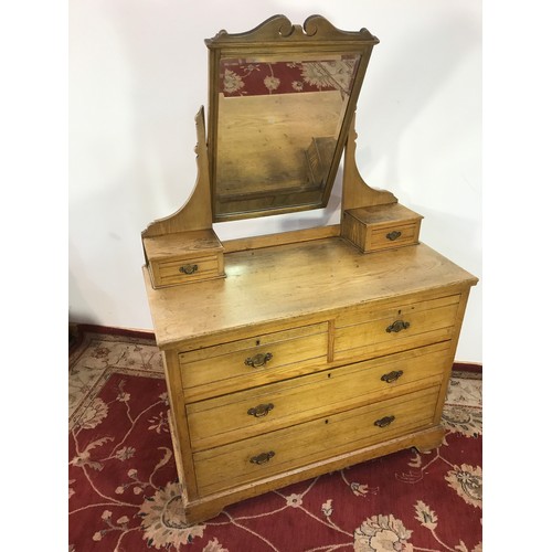 21 - EDWARDIAN SATINWOOD DRESSING TABLE 116cm wide and  160cm tall