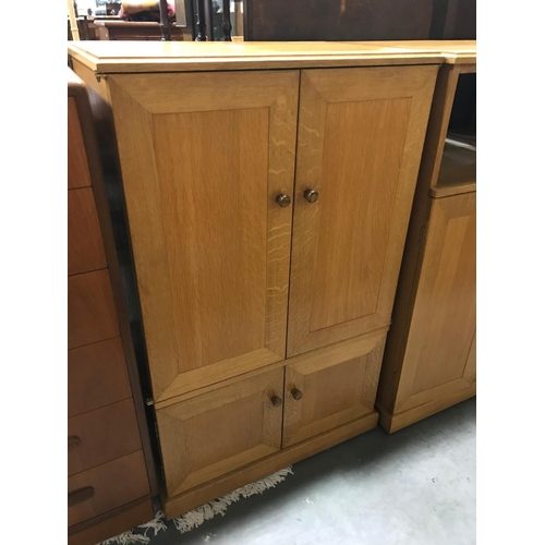 47 - LIGHT OAK TV/HIFI CABINET AND 1 OTHER 108cm tall