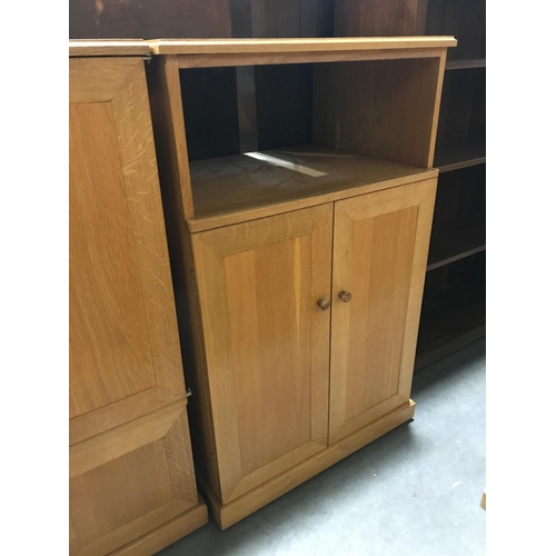 47 - LIGHT OAK TV/HIFI CABINET AND 1 OTHER 108cm tall