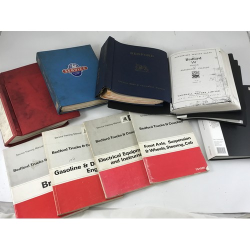 17 - BEDFORD VAUXHALL PARTS MANUALS SPECIAL BODY & EQUIPMENT TL, SERVICE TRAINING NEWS, TRUCKS & BUSES SE... 