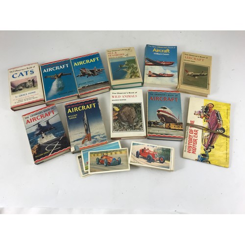 235 - OBSERVER BOOKS 10 EDITIONS SOME EARLY PLUS MOBIL COLLECTERS CARDS