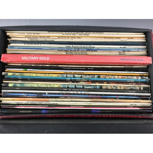 75 - TWO CASES OF LP RECORDS, APPROX 75 RECORDS, POP, CLASSICAL & EASY LISTENING