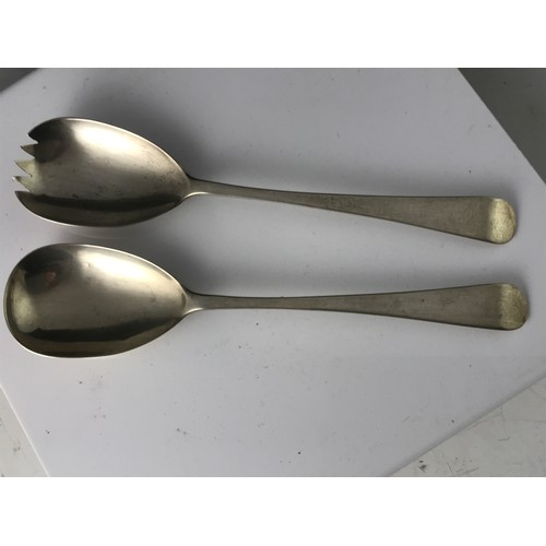 650 - PAIR OF SILVER SALAD SERVERS