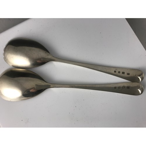 650 - PAIR OF SILVER SALAD SERVERS