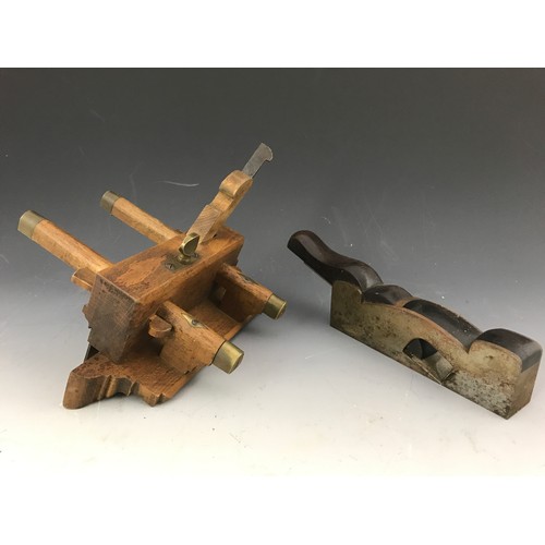 534 - GREENSLADE, BRISTOL IRON SHOULDER PLANE WITH ROSEWOOD INFILL AND ONE OTHER PLANE